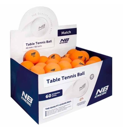 Caja 60 Pelotas Ping Pong Enebe Match Naranja